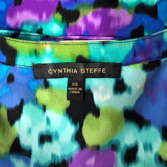 Cynthia Steffe Watercolor Tank Ruffle Shirt | Extra Small - Picture 2 of 8